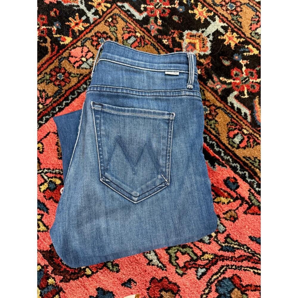 MOTHER Women's Blue Denim Flare Jeans - Picture 6 of 10